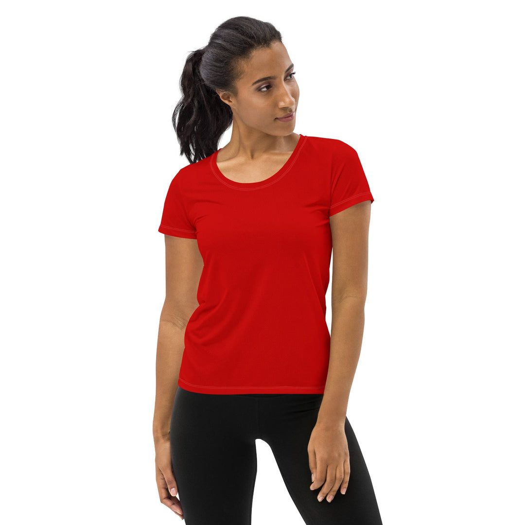 Womens Stretch Fit Athletic Sports T-shirt - Red