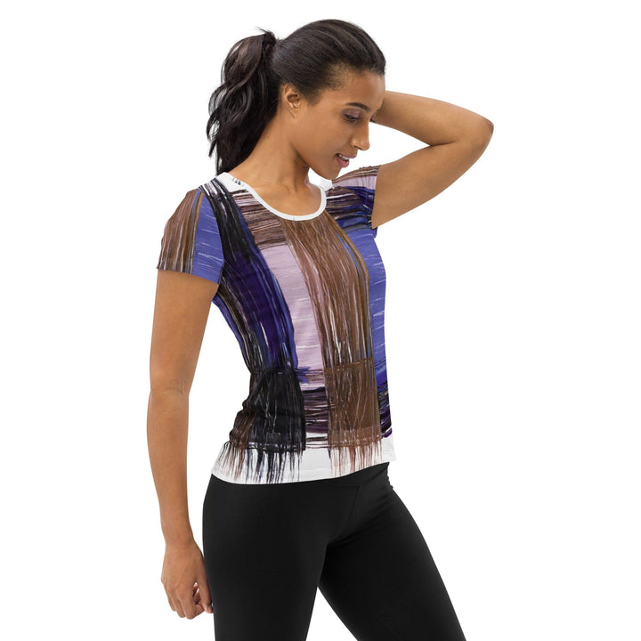 Womens Stretch Fit Athletic Sports T-shirt - Rustic Brown Interweave