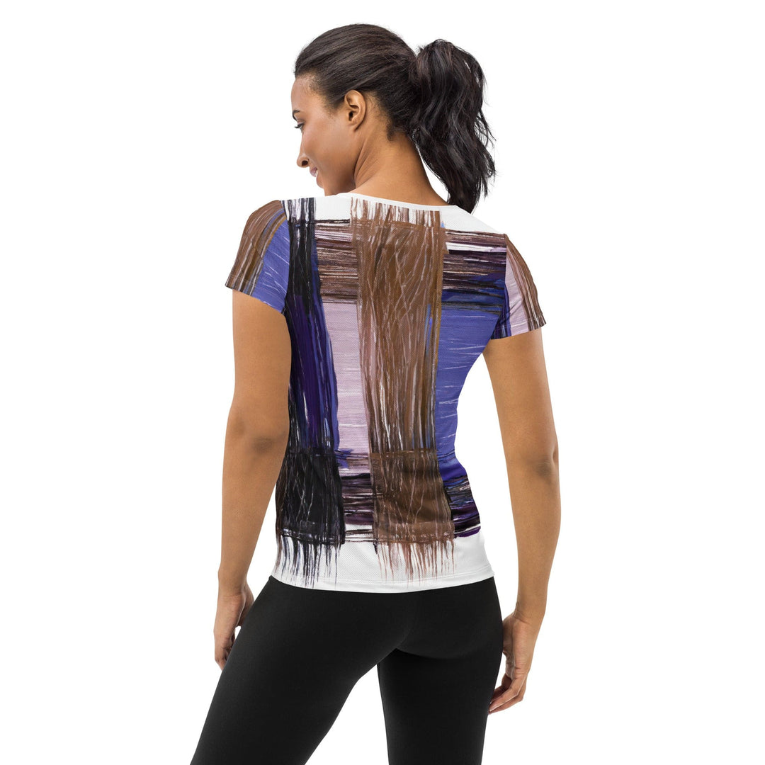 Womens Stretch Fit Athletic Sports T-shirt - Rustic Brown Interweave