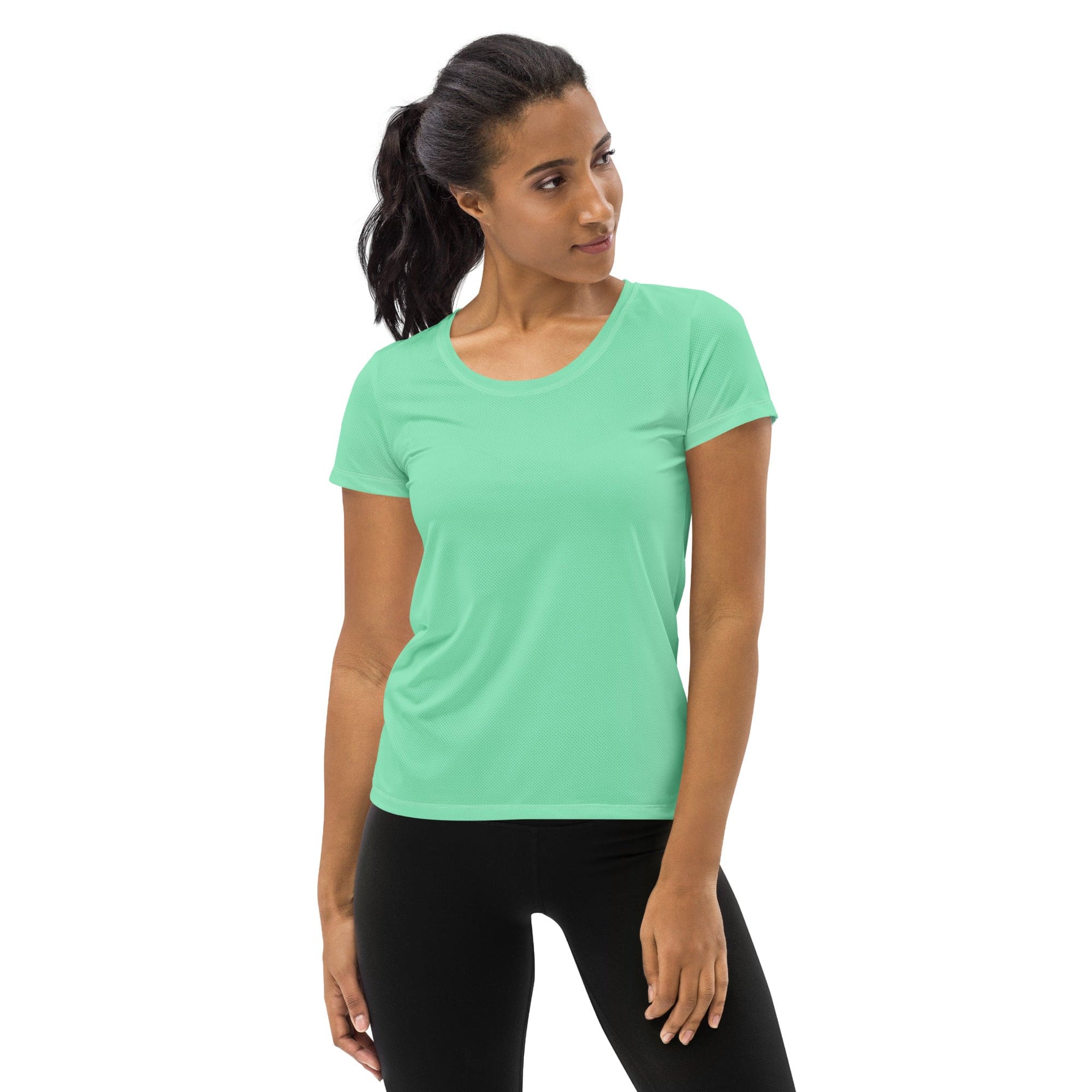 Womens Stretch Fit Athletic Sports T shirt Seafoam Green inQue.Style