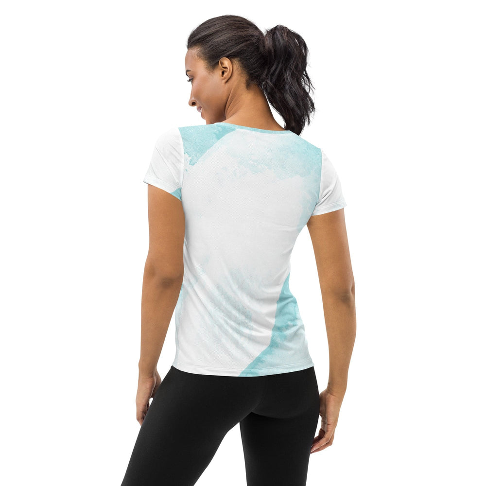 Womens Stretch Fit Athletic Sports T-shirt - Subtle Abstract Ocean