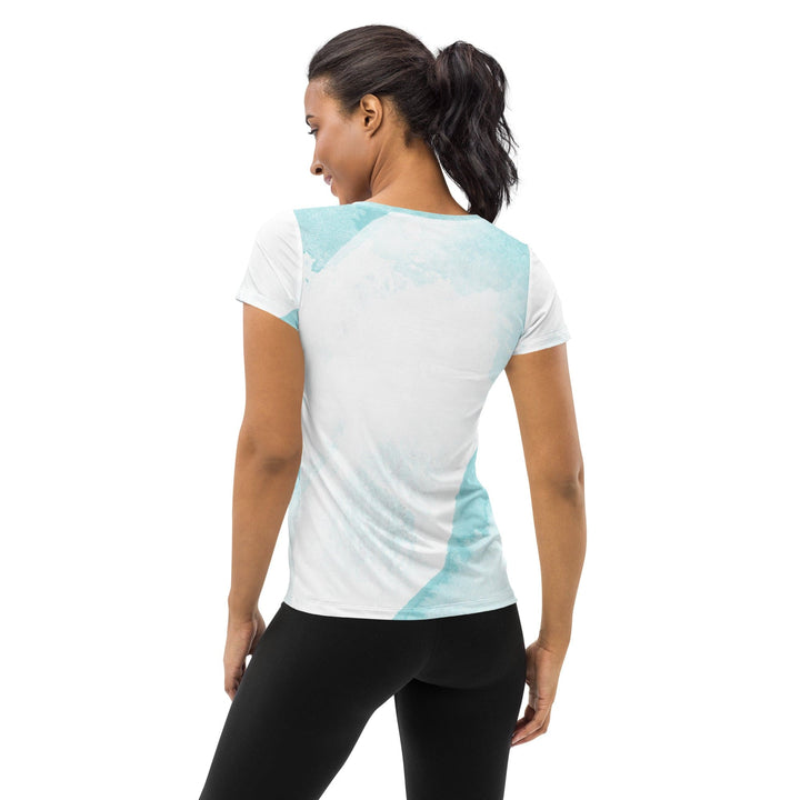 Womens Stretch Fit Athletic Sports T-shirt - Subtle Abstract Ocean