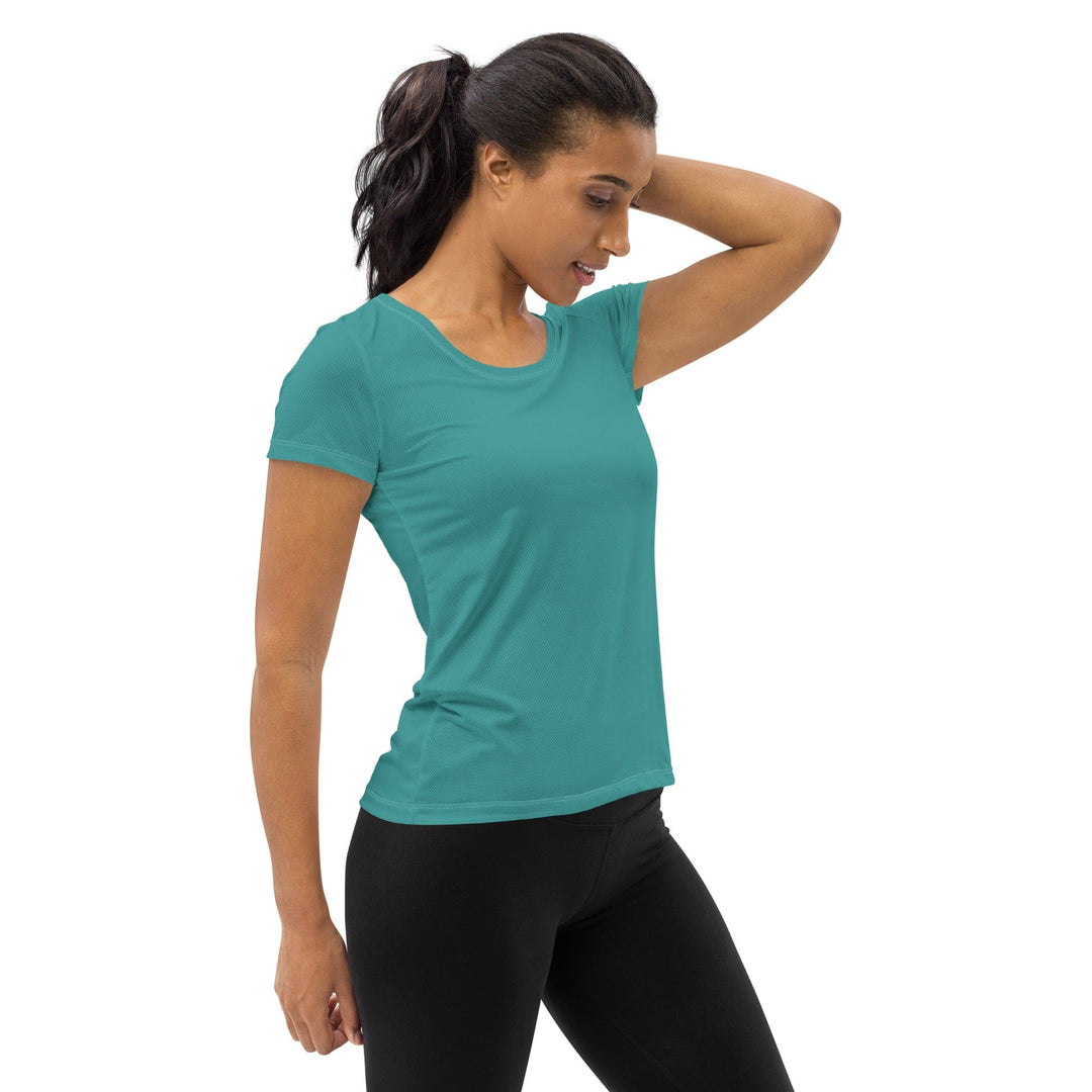 Womens Stretch Fit Athletic Sports T-shirt - Teal Green