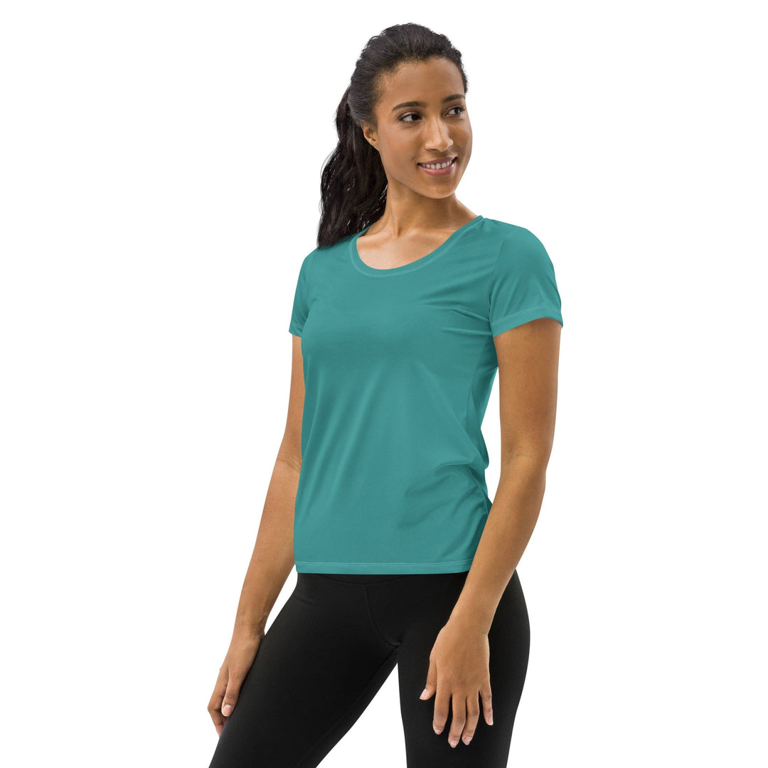 Womens Stretch Fit Athletic Sports T-shirt - Teal Green