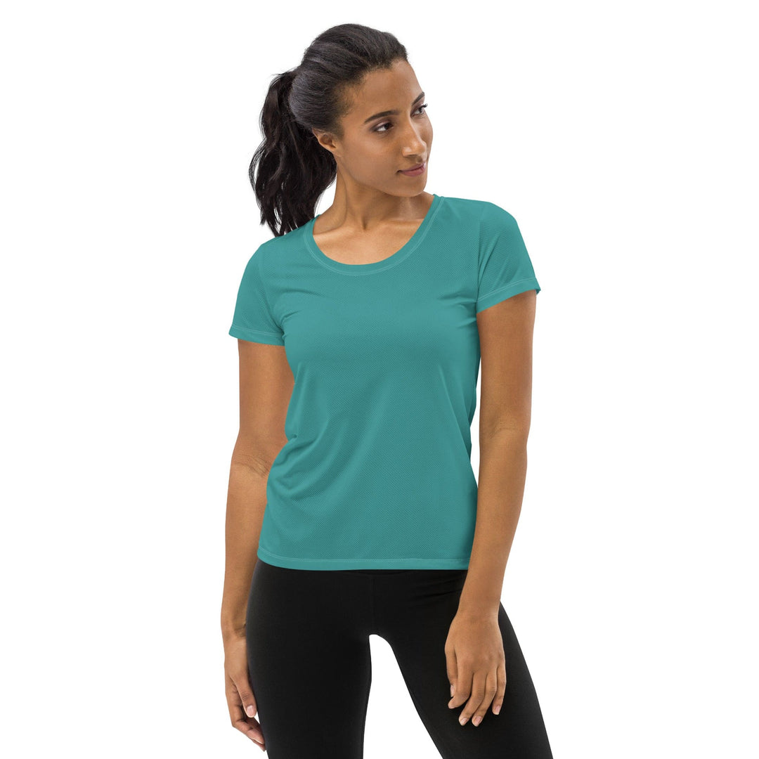 Womens Stretch Fit Athletic Sports T-shirt - Teal Green