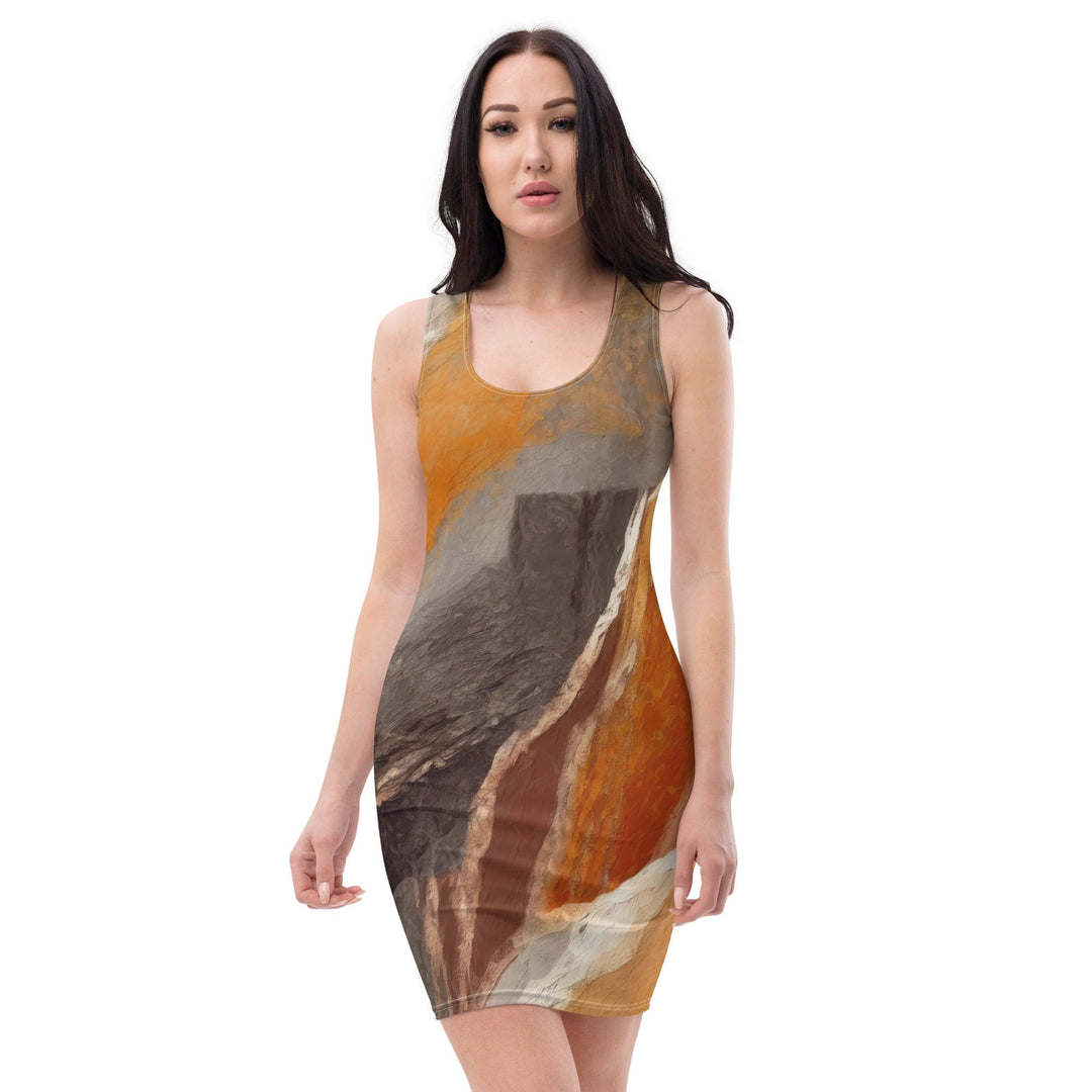 Womens Stretch Fit Bodycon Dress Abstract Stone Pattern 59731