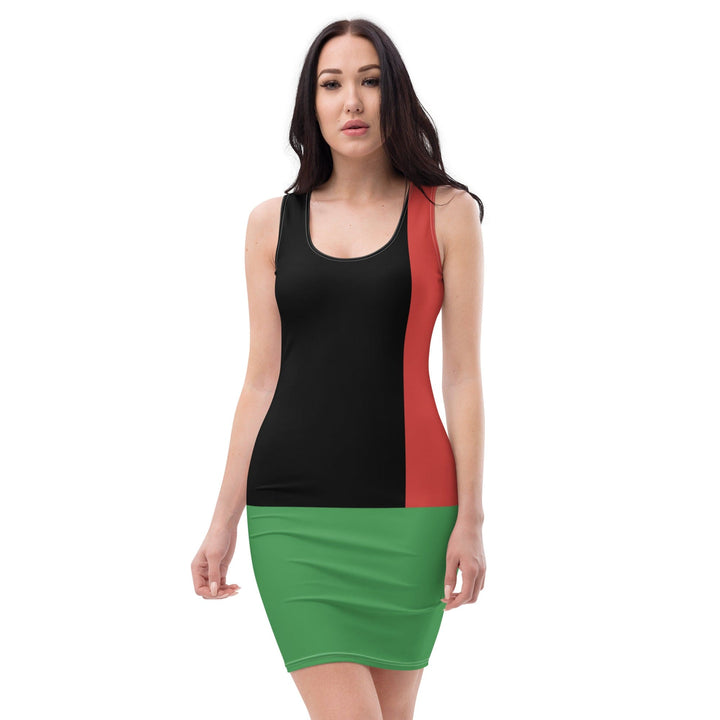 Womens Stretch Fit Bodycon Dress Black Red Green Stripped 4 - Womens | Dresses