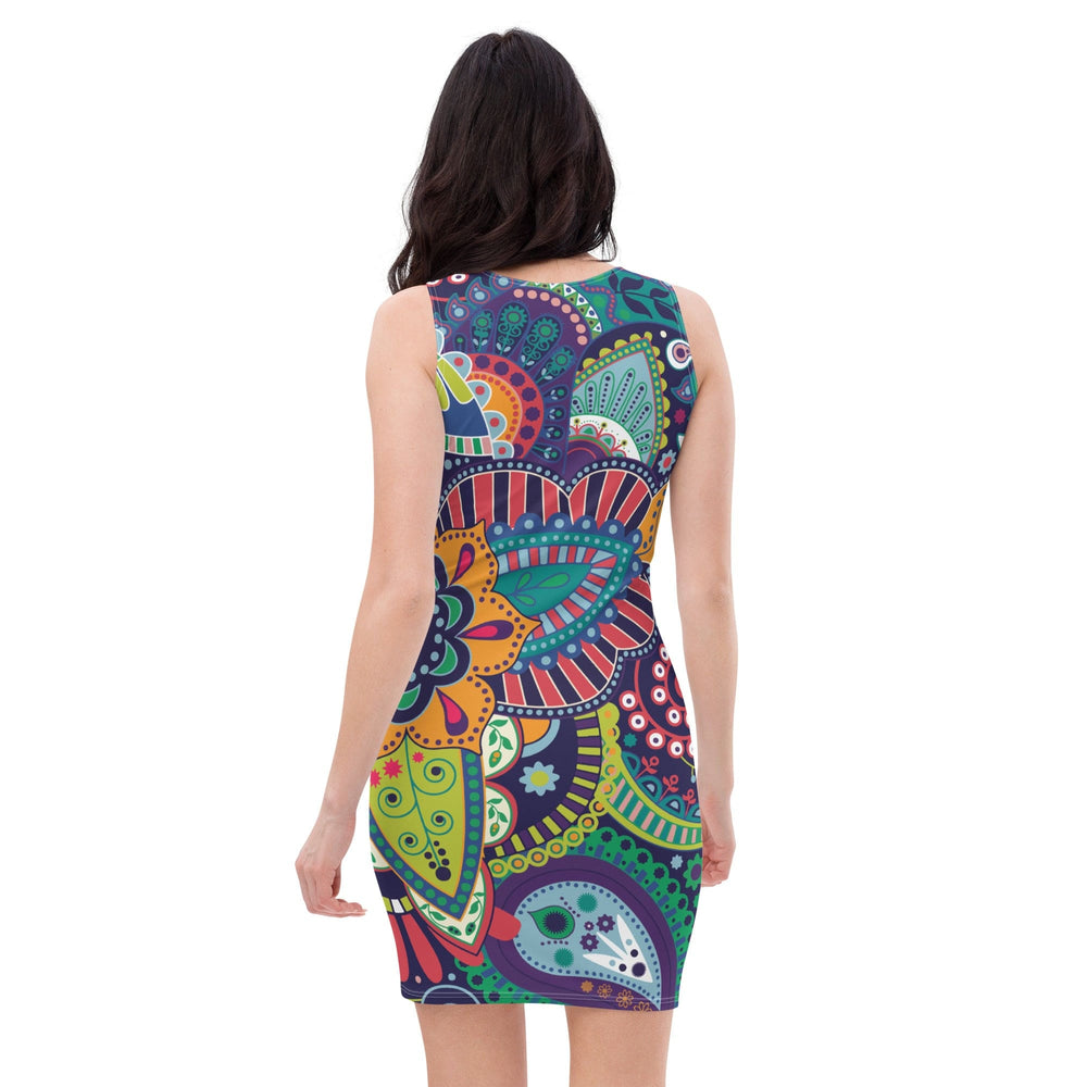 Womens Stretch Fit Bodycon Dress Floral Paisley 22523 - Womens | Dresses