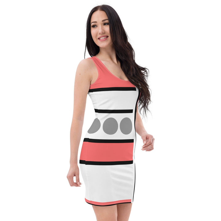 Womens Stretch Fit Bodycon Dress Pale Red Print - Womens | Dresses | Bodycon