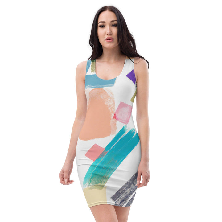 Womens Stretch Fit Bodycon Dress Pastel Pattern - Womens | Dresses | Bodycon