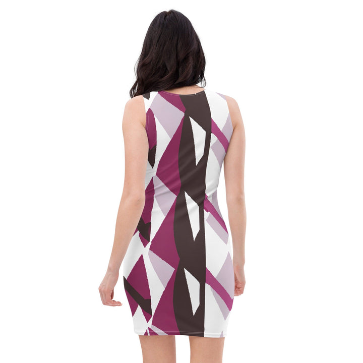 Womens Stretch Fit Bodycon Dress Pink Mauve Pattern - Womens | Dresses | Bodycon