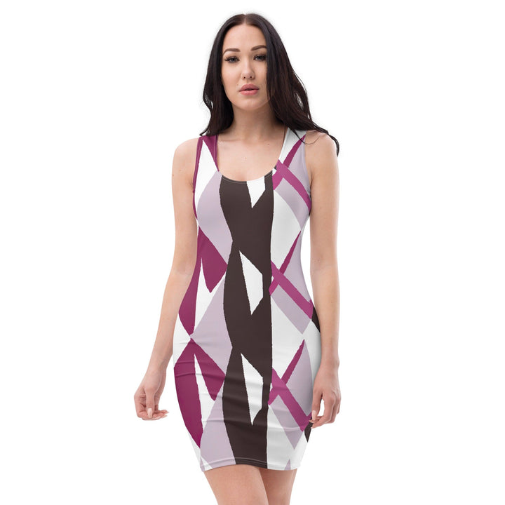 Womens Stretch Fit Bodycon Dress Pink Mauve Pattern - Womens | Dresses | Bodycon