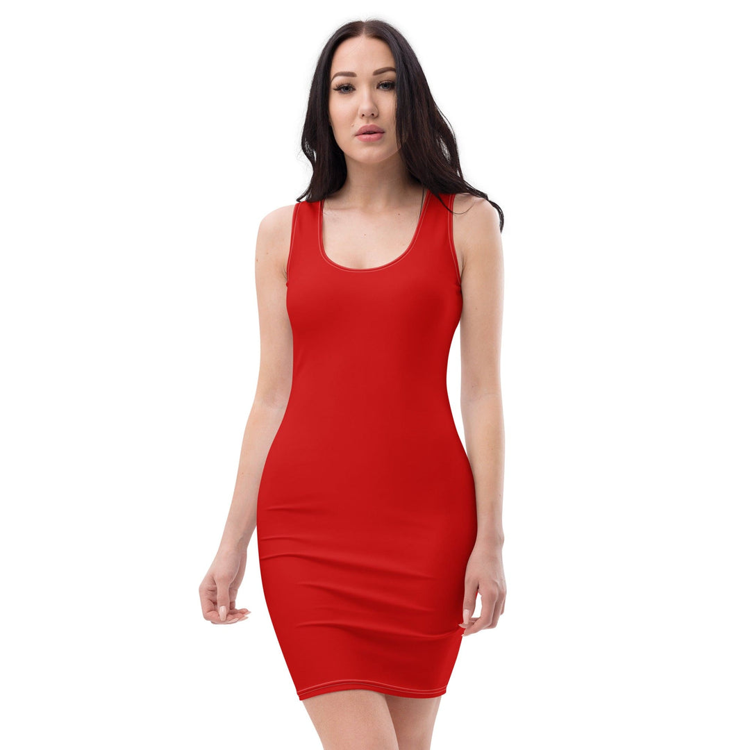 Womens Stretch Fit Bodycon Dress Red
