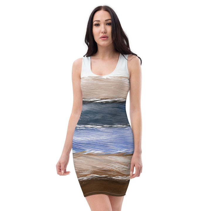 Womens Stretch Fit Bodycon Dress Rustic Hues Pattern