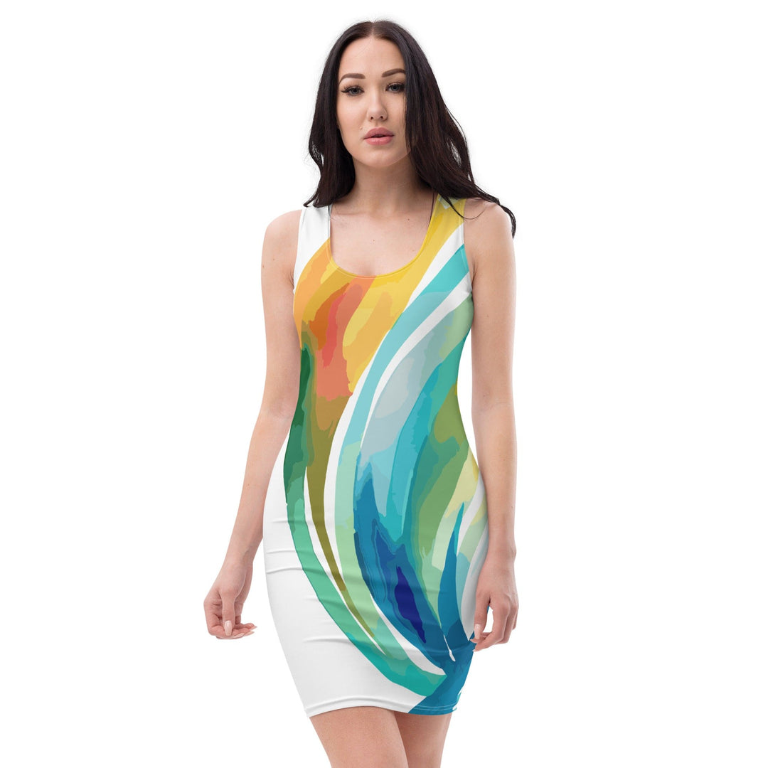 Womens Stretch Fit Bodycon Dress - Strength and Courage Design M Womens Stretch Fit Bodycon Dress - Strength and Courage Design M