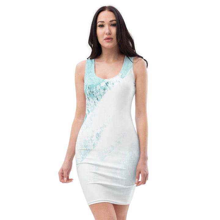 Womens Stretch Fit Bodycon Dress Subtle Abstract Ocean Blue - Womens | Dresses