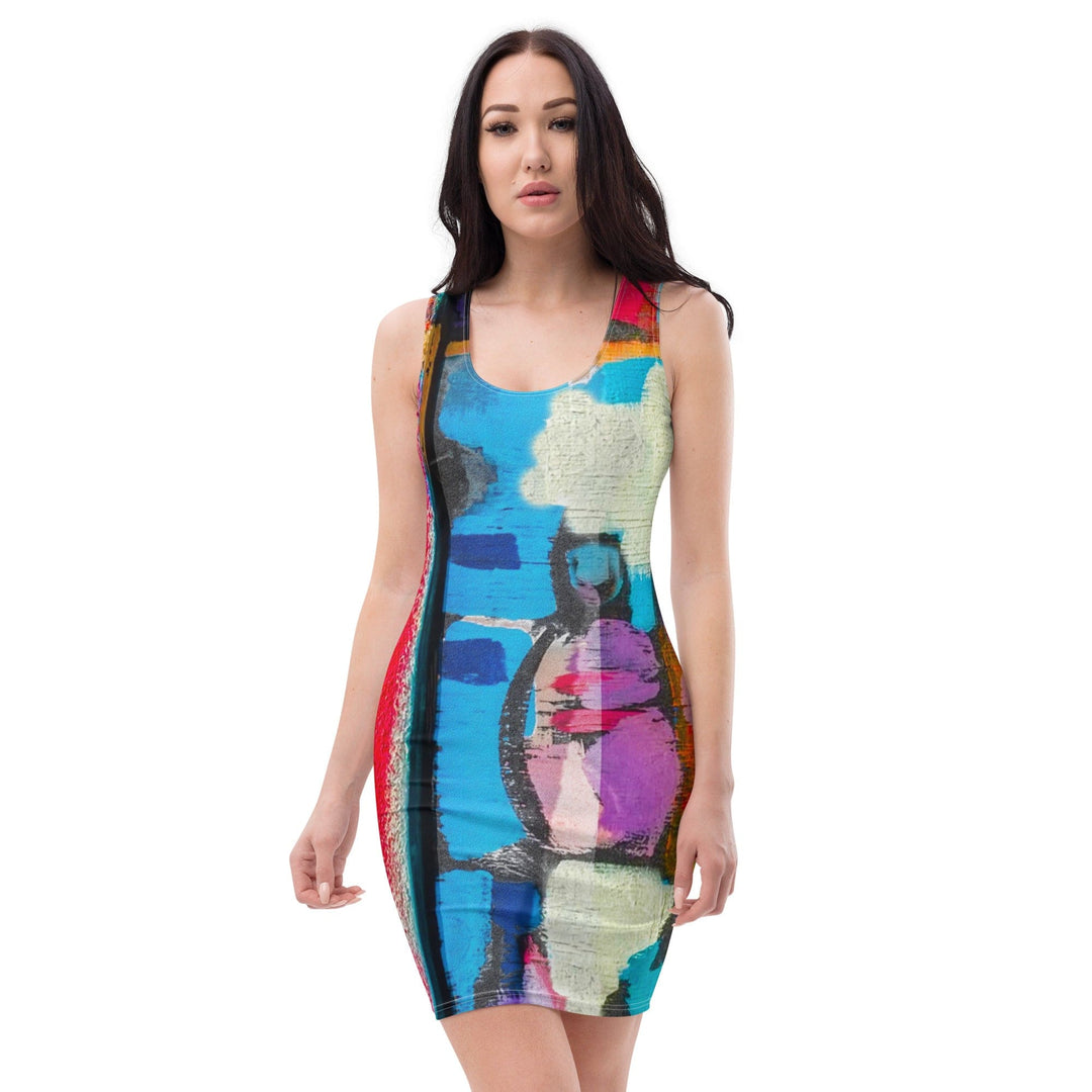 Womens Stretch Fit Bodycon Dress Sutileza Smooth Colorful Abstract