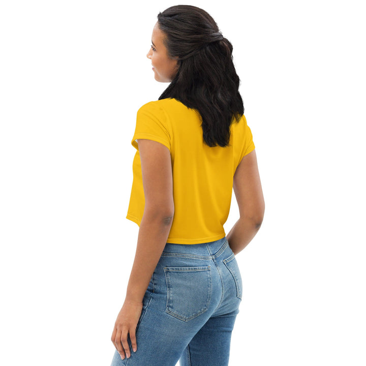 Womens Stretch Fit Crop Tee T-shirt - Golden Yellow