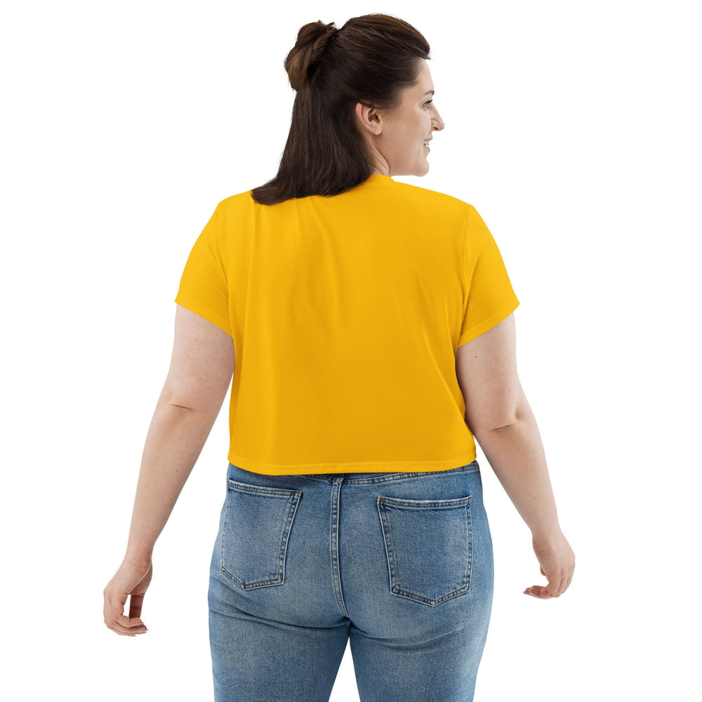 Womens Stretch Fit Crop Tee T-shirt Jersey - Golden Yellow