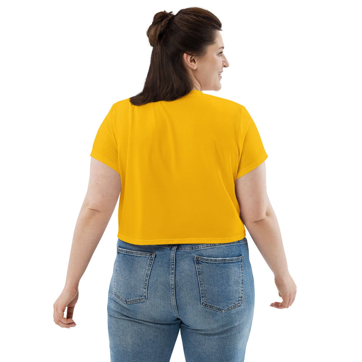 Womens Stretch Fit Crop Tee T-shirt Jersey - Golden Yellow