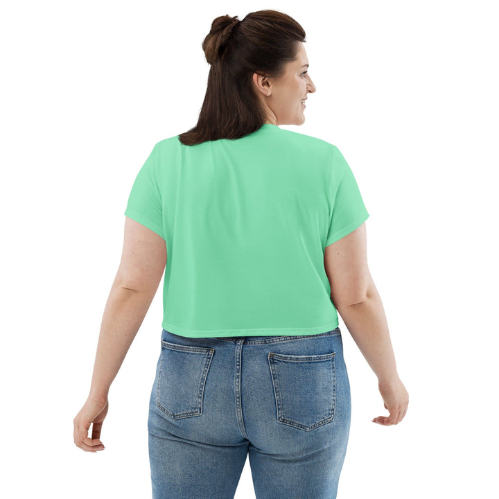 Womens Stretch Fit Crop Tee T-shirt Jersey - Seafoam Green