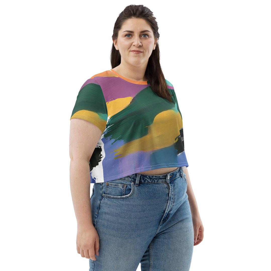 Womens Stretch Fit Crop Tee T-shirt Jersey Stand Firm