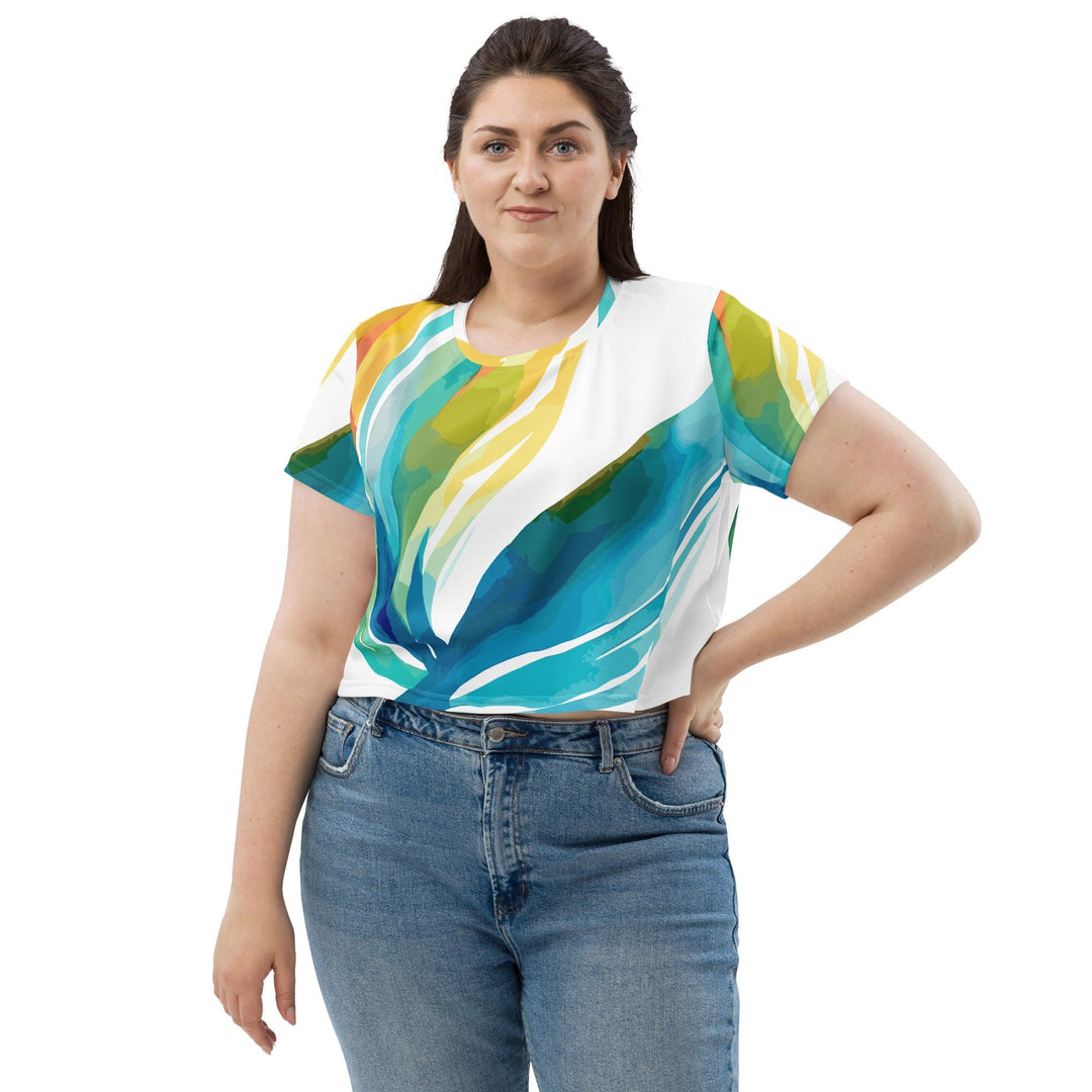 Womens Stretch Fit Crop Tee T-shirt Jersey - Strength and Courage Design