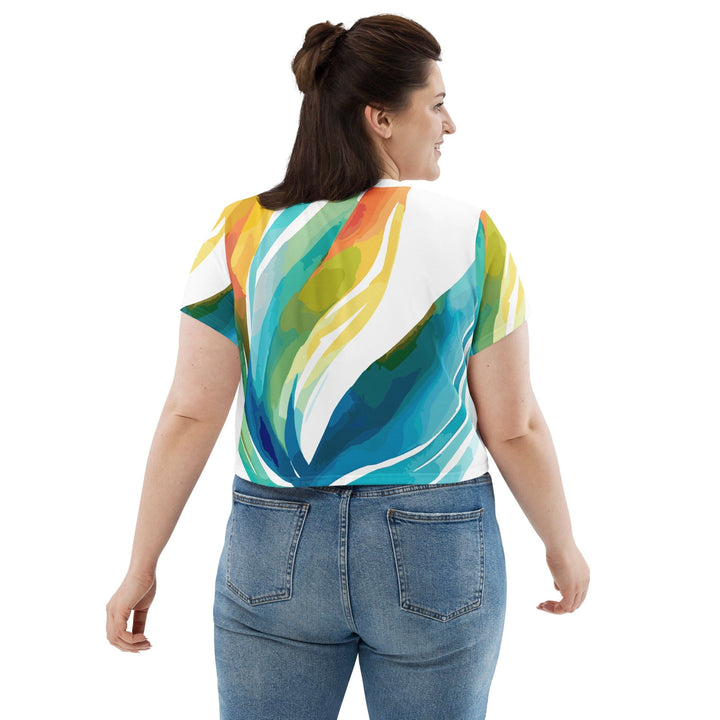 Womens Stretch Fit Crop Tee T-shirt Jersey - Strength and Courage Design