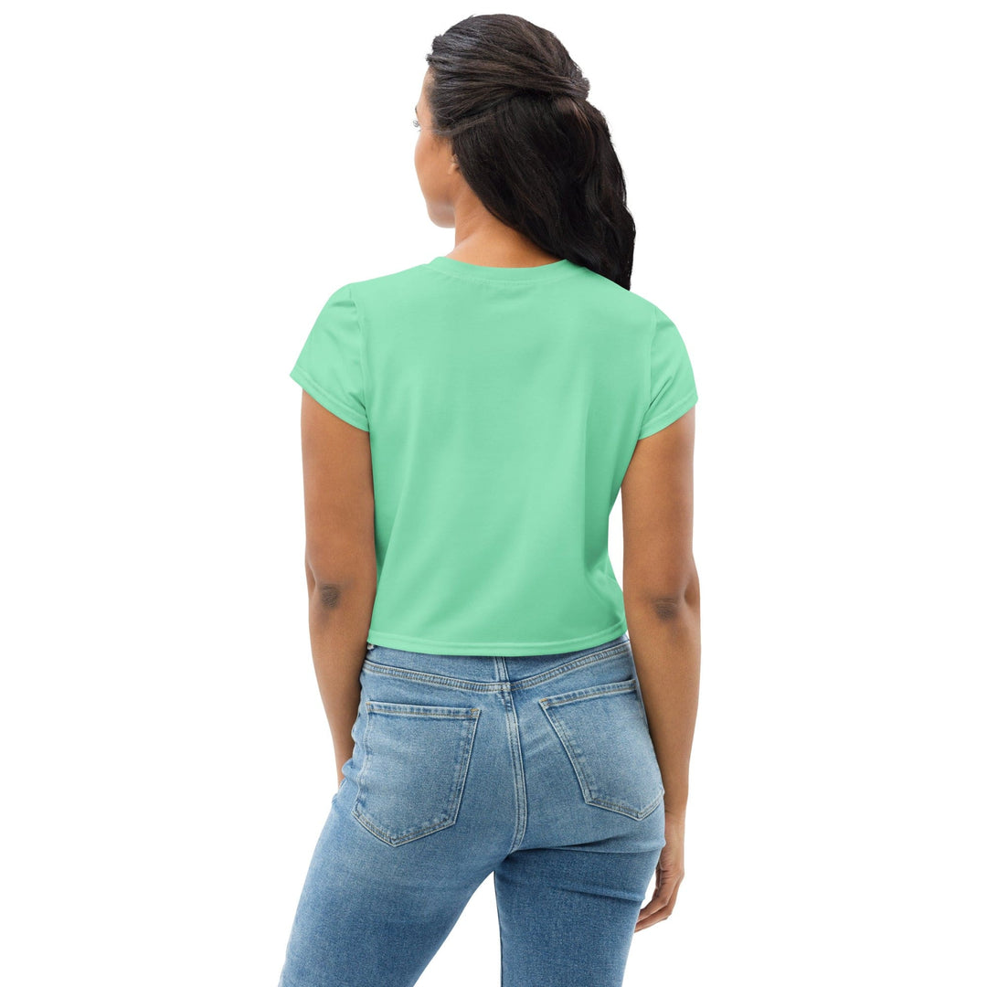 Womens Stretch Fit Crop Tee T-shirt - Seafoam Green