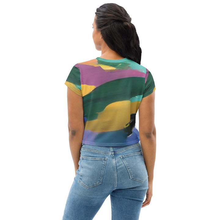 Womens Stretch Fit Crop Tee T-shirt Stand Firm