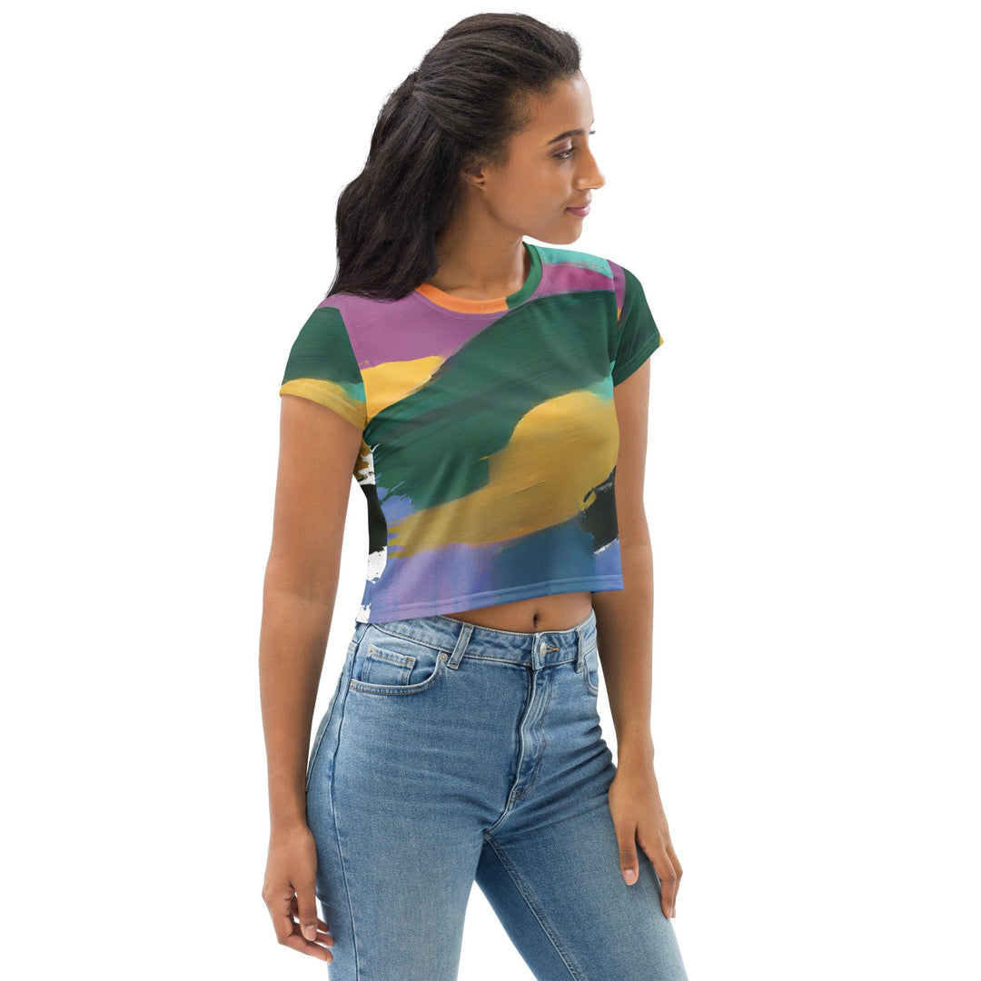 Womens Stretch Fit Crop Tee T-shirt Stand Firm