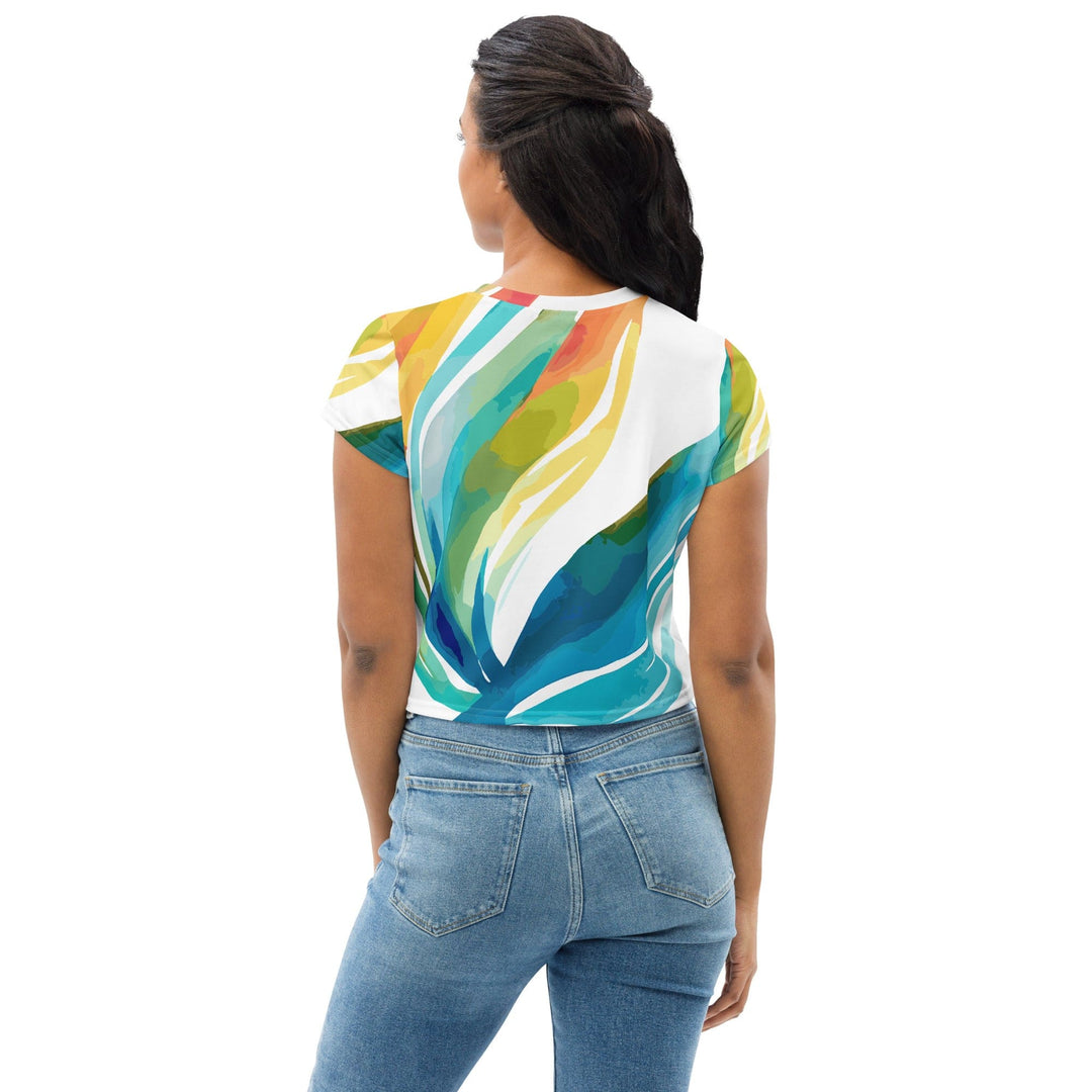 Womens Stretch Fit Crop Tee T-shirt - Strength and Courage Design