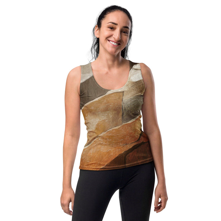 Womens Stretch Fit Tank Top Abstract Stone Print - Womens | Tank Tops | AOP