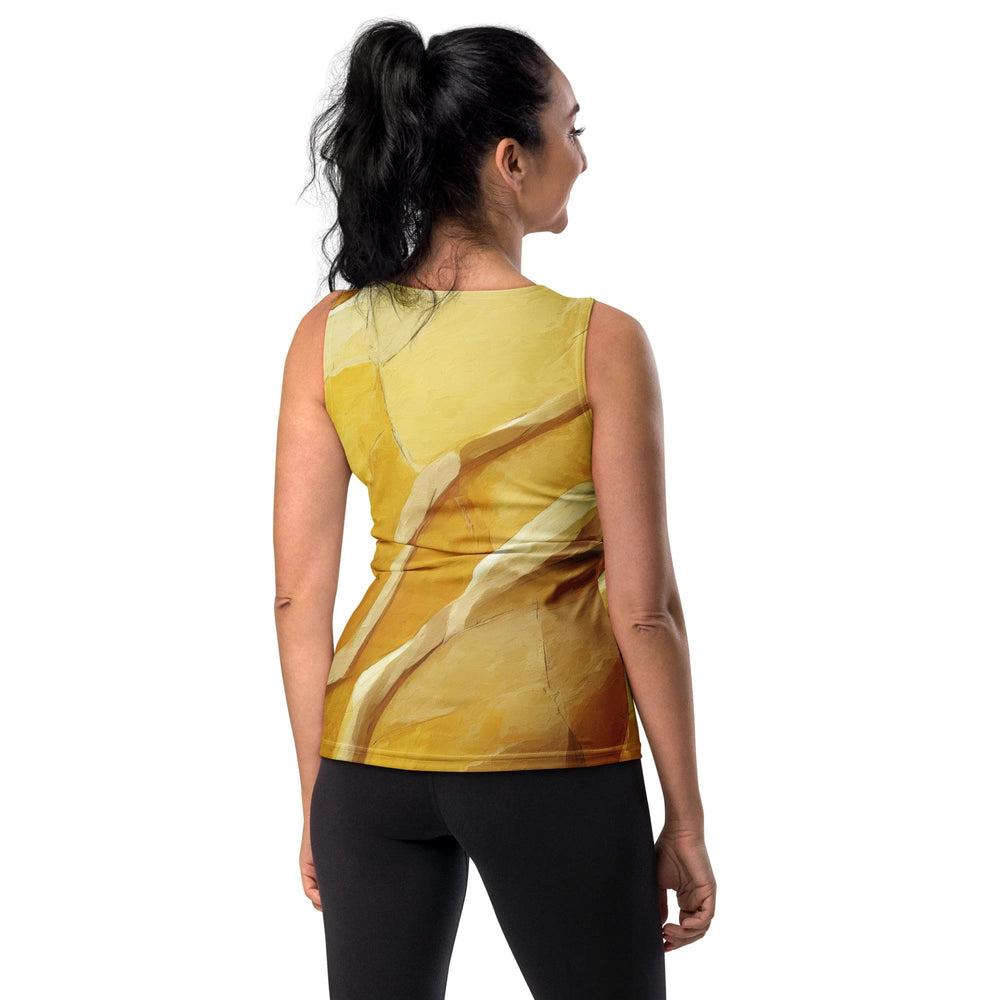 Womens Stretch Fit Tank Top Abstract Yellow Textured Pattern 78476 - Womens
