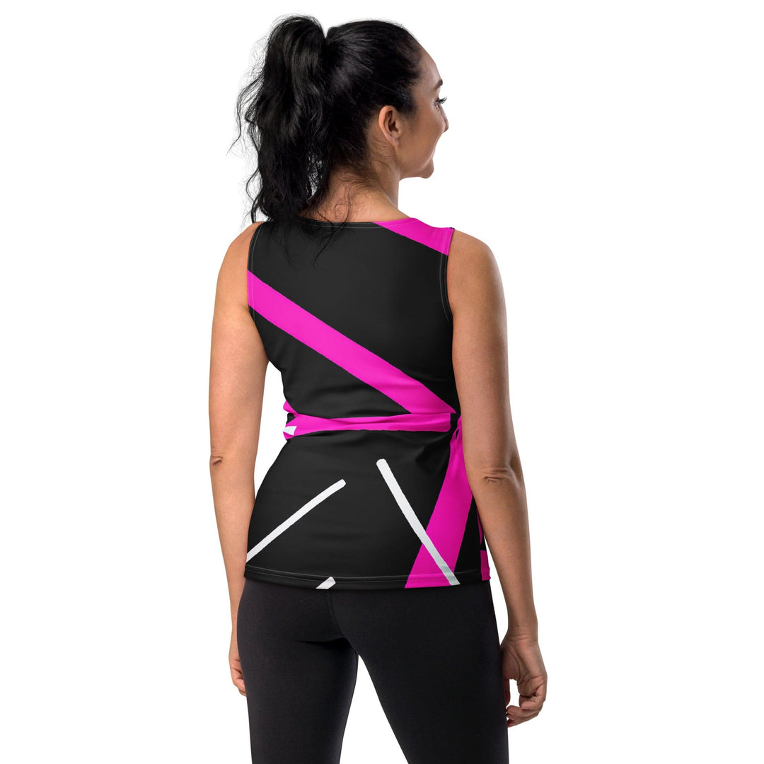 Womens Stretch Fit Tank Top Black And Pink Pattern - Womens | Tank Tops | AOP