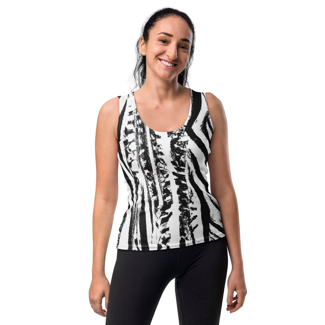 Womens Stretch Fit Tank Top Black And White Native Pattern - Womens | Tank Tops