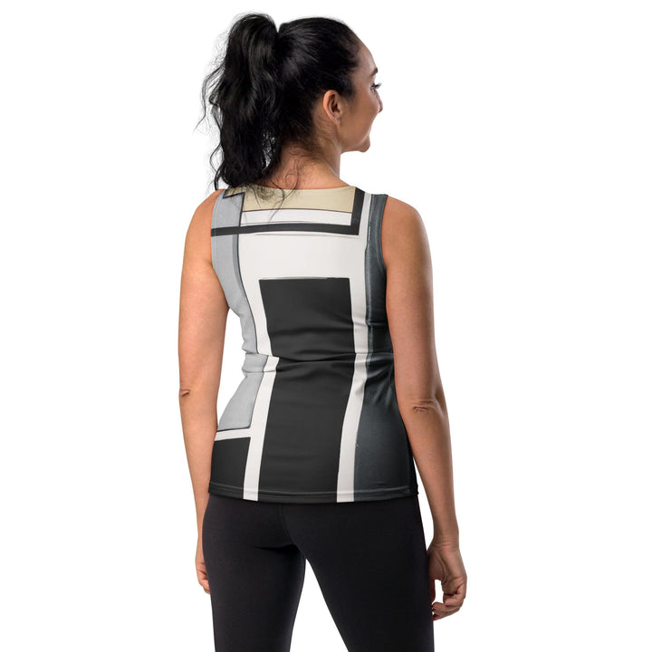 Womens Stretch Fit Tank Top Black Grey Abstract Pattern - Womens | Tank Tops