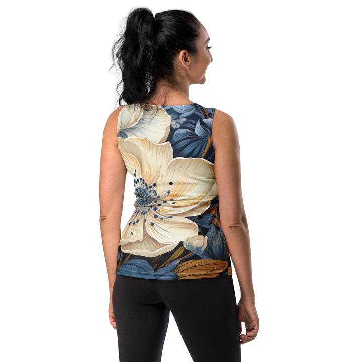 Womens Stretch Fit Tank Top Floral Blue Print - Womens | Tank Tops | AOP