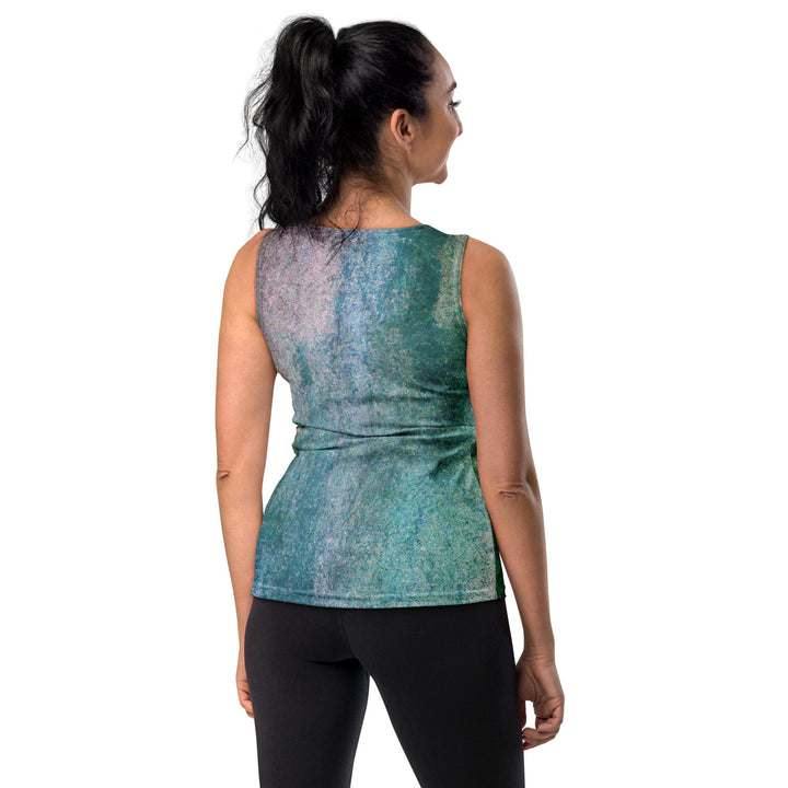 Womens Stretch Fit Tank Top Blue Hue Watercolor Abstract Print - Womens | Tank