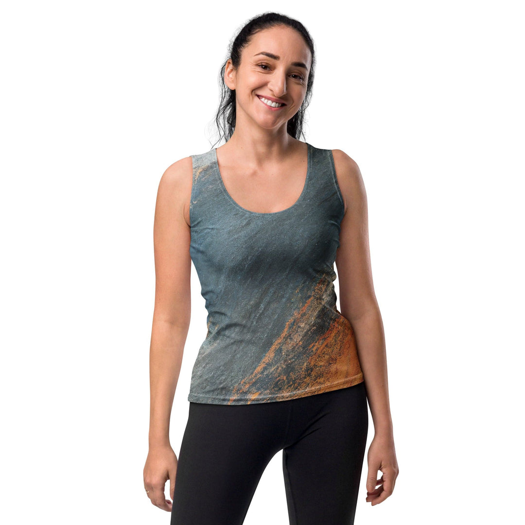 Womens Stretch Fit Tank Top Blue Orange Abstract Pattern - Womens | Tank Tops