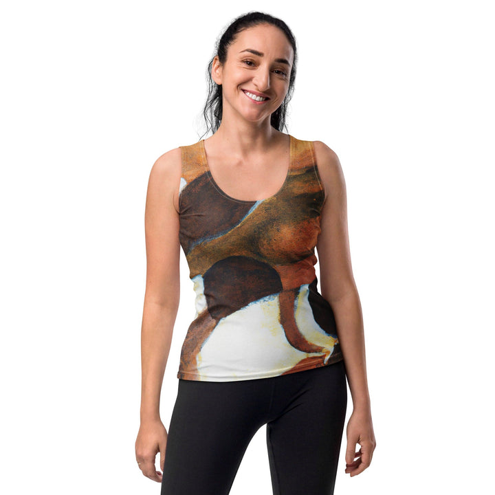 Womens Stretch Fit Tank Top Brown White Stone Pattern - Womens | Tank Tops | AOP