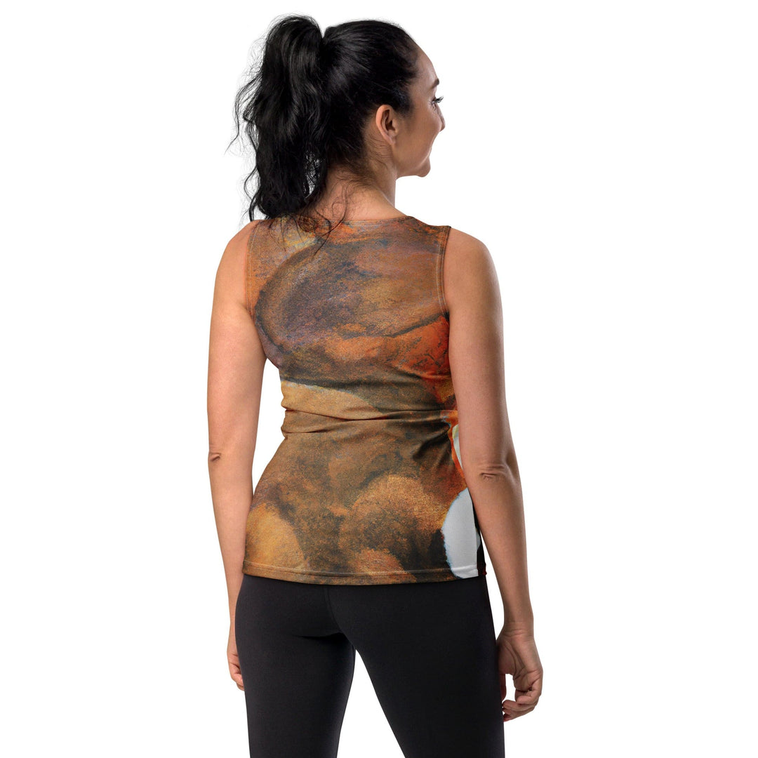 Womens Stretch Fit Tank Top Brown White Stone Pattern - Womens | Tank Tops | AOP