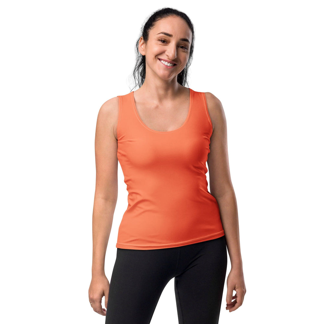 Womens Stretch Fit Tank Top Coral Orange Red - Womens | Tank Tops | AOP