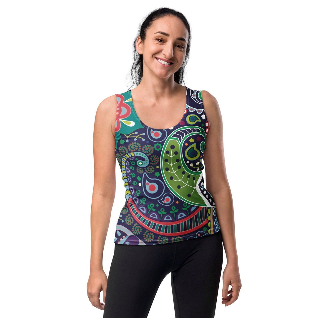 Womens Stretch Fit Tank Top Floral Paisley 22523 - Womens | Tank Tops | AOP