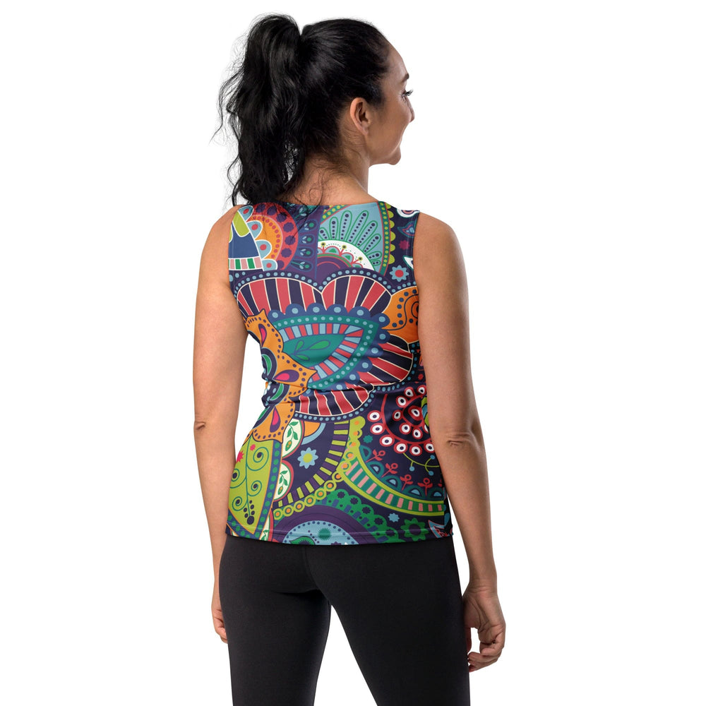 Womens Stretch Fit Tank Top Floral Paisley 22523 - Womens | Tank Tops | AOP