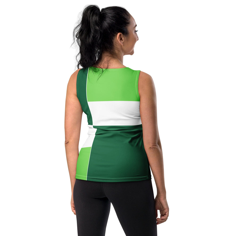 Womens Stretch Fit Tank Top Lime Forest Irish Green Colorblock - Womens | Tank
