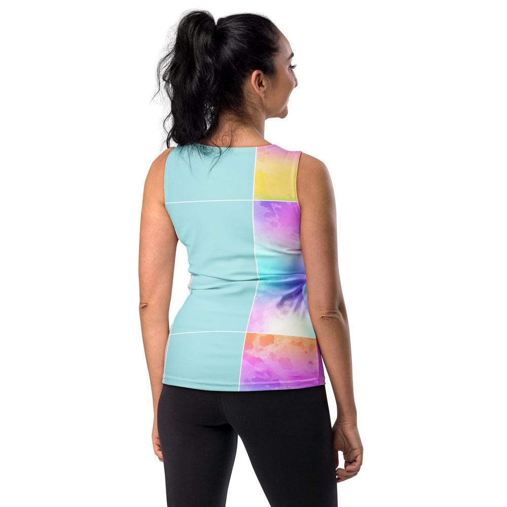 Womens Stretch Fit Tank Top Pastel Colorblock Watercolor Illustration - Womens