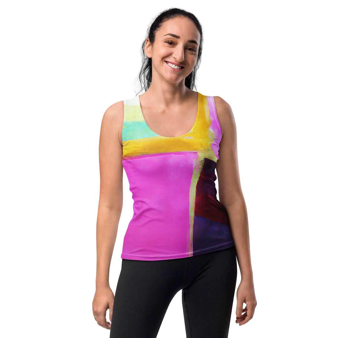 Womens Stretch Fit Tank Top Pink And Purple Pattern - Womens | Tank Tops | AOP