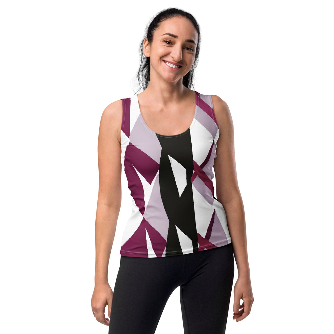 Womens Stretch Fit Tank Top Pink Mauve Pattern - Womens | Tank Tops | AOP