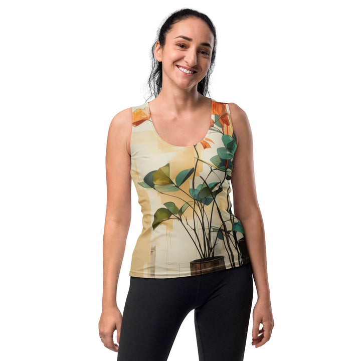 Womens Stretch Fit Tank Top Rustic Botanical Plants - Womens | Tank Tops | AOP